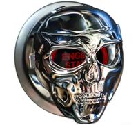 Couvercle Décoratif Démarrage Tête De pour mort Rotatif Couvercle | 150° en ABS pour Voiture, pour accessoire pour intérieur Auto Style Skull Argent Métal
