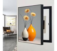 Couvercle décoratif pour boîte à fusibles électriques, cachette murale pour disjoncteur, protection élégante pour boîte de distribution, noir (35 x 45 cm)