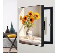 Couvercle décoratif pour boîte à fusibles électriques, montage mural, disjoncteur, couvercle élégant pour boîte de distribution (noir A, 35 x 45 cm) pour décoration d'intérieur