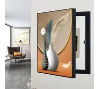 Couvercle décoratif pour boîte à fusibles électriques, panneau de disjoncteur mural, décoration élégante (noir, 35 x 45 cm)