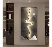 Couvercle décoratif pour boîtier électrique, couvercle décoratif pour panneau électrique, boîtier moderne à couvercle rabattable pour compteur électrique, pour salon ou bu Black-F 45x90cm/17.7x35.4in