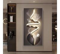 Couvercle décoratif pour boîtier électrique, couvercle décoratif pour panneau électrique, boîtier moderne à couvercle rabattable pour compteur électrique, pour salon ou bu Black-G 45x90cm/17.7x35.4in