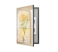 Couvercle Décoratif Pour Boîtier Électrique, Fixation Murale Couvercle Pour Panneau Électrique - Cadre En Aluminium - Masque Le Boîtier À Fusibles, Peinture(Black frame,70x100cm)