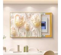 Couvercle décoratif pour boîtier électrique, panneau électrique, fusible mural, compteur mural, panneaux de dissimulation pour l'intérieur et l'extérieur, pour la maison, le salon, l Golden-C 60x50cm