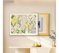 Couvercle décoratif pour boîtier électrique, panneau électrique, fusible mural, compteur mural, panneaux de dissimulation pour l'intérieur et l'extérieur, pour la maison, le salon, l Golden-B 70x50cm