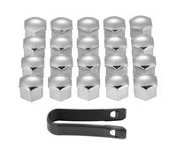Couvercle d'écrou central de boulon de roue, 20 pièces/lot, capuchon de protection avec vis de moyeu automatique hexagonale de 17mm(Silver)