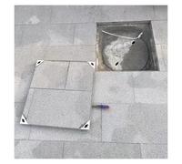 Couvercle d'égout carré robuste 600 x 600 mm - Couvercle d'égout accessible au véhicule pour allées et parkings, construction durable en métal épais (104,9 x 104,9 cm)
