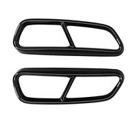 Couvercle d'embout d'échappement en acier inoxydable noir brillant, cadre de tuyau d'échappement Quad de remplacement pour C7 2016 2018, ensemble de 2 pièces, haute qualité,