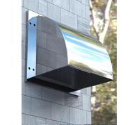 Couvercle d'évacuation carré en acier inoxydable 304 for hottes de cuisinière - Sortie d'aération murale extérieure, protection contre la pluie et les intempéries(45x45cm)