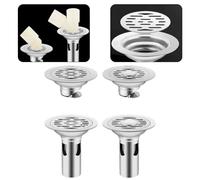 Couvercle d'évacuation de sol en acier inoxydable avec noyau à grand déplacement et double étanchéité pour salle de bain, cuisine, garage et sous-sol - 10 cm argent Water Fi (simple (long))