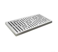 Couvercle d'évacuation en acier inoxydable pour applications extérieures avec construction robuste et design perforé pour un débit d'eau rapide et sécurité (200 x 400 x 20 x 2 mm)