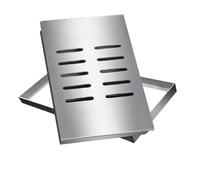 Couvercle d'évacuation extérieur en acier inoxydable 201 - Grille carrée pour gestion de l'eau de pluie (20 x 30 x 3 cm) - Idéal pour les trottoirs de cour et les solutions de drainage paysager