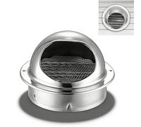 Couvercle d'extracteur rond en acier inoxydable, Couvercle de ventilation mural extérieur, Grille d'échappement ronde en acier inoxydable, 4/6/8 pouces, argent(6 inch)