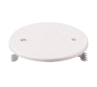 Couvercle diamètre 60 mm, rond, rond, blanc RAL9001, remplacement pour boîte de jonction, boîte murale pour installation électrique, vis en acier incluses, avec crochets de fixation