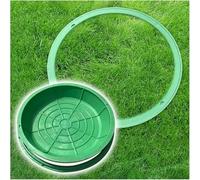 Couvercle d'inspection en résine robuste, couvercle rond invisible avec base verte, pour fosse septique de champ de vidange, couvercle de lavabo d'égout 300 kg résistant à la pression (diamètre 40 cm)