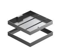 Couvercle d'inspection robuste - Couvercle d'inspection invisible avec double poignée pour une utilisation en intérieur et en extérieur, parfait pour restaurant, cuisine, jardin, cour, allée et fosse