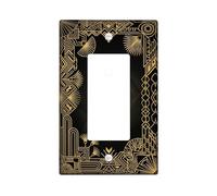 Couvercle d'interrupteur à bascule géométrique simple, lignes d'art moderne, cercles N/A en plastique noir, taille standard, accents muraux pour maison, salon, nouvel appartement