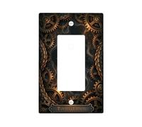 Couvercle d'interrupteur à bascule simple - Chaîne de fumée industrielle Steampunk - Pas de plastique bronze - Taille standard - Plaques murales décoratives pour salon, chambre à coucher, maison et
