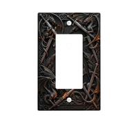 Couvercle d'interrupteur à bascule simple Dragon - Épée gothique - Flamme - Sans plastique noir - Taille standard - Plaques murales décoratives pour maison, salon, nouvel appartement