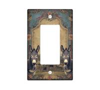 Couvercle d'interrupteur à bascule simple en forme d'âne pour salle de bain - Motif fleur de grange rustique vintage N/A - En plastique bleu - Taille standard - Décoration pour la maison, le salon, la