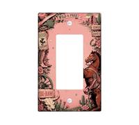 Couvercle d'interrupteur à bascule simple en forme de cheval, style western vintage, cowboy, cactus, pêche d'été, en plastique, taille standard, décoration pour maison, salon, nouvel appartement