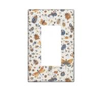 Couvercle d'interrupteur à bascule simple en forme de papillon, coccinelle botanique, libellule, printemps, en plastique orange, taille standard, plaques murales décoratives pour maison, salon, nouvel