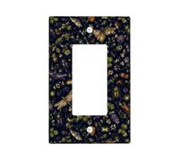 Couvercle d'interrupteur à bascule simple en forme de papillon, nature vintage, libellule, coléoptère, printemps, bleu foncé, en plastique, taille standard, accents muraux pour maison, salon, nouvel