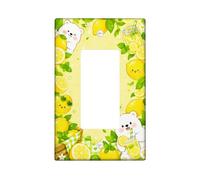 Couvercle d'interrupteur à bascule simple en forme d'ours espiègle en verre jaune d'été en plastique taille standard pour salon, chambre à coucher, décoration de bureau