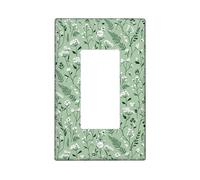 Couvercle d'interrupteur à bascule simple floral feuilles botaniques naturelles fougères printemps vert en plastique taille standard plaque décorative pour nouvel appartement, maison, chambre à