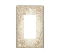 Couvercle d'interrupteur à bascule simple floral vintage élégant orné N/A en plastique beige taille standard plaque décorative pour la maison, le salon, nouvel appartement