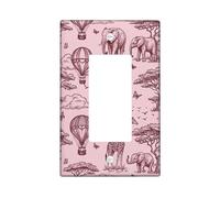 Couvercle d'interrupteur à bascule simple, motif girafe vintage en forme d'éléphant, boules flottantes, en plastique, taille standard, pour salon, chambre à coucher, maison, bureau