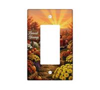 Couvercle d'interrupteur à bascule simple pour camion, citrouilles rustiques, fleurs d'automne en plastique orange, taille standard, plaques murales décoratives pour maison, salon, nouvel appartement