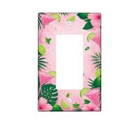 Couvercle d'interrupteur à bascule simple pour cocktail, hibiscus tropical, citron vert, pêche, taille standard, accents muraux pour nouvel appartement, maison, chambre à coucher, bureau