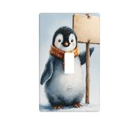 Couvercle d'interrupteur à bascule simple pour cuisine, ferme, chambre à coucher, salle de bain, motif pingouin mignon aquarelle