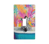 Couvercle d'interrupteur à bascule simple pour cuisine, ferme, chambre à coucher, salle de bain Motif zèbre dans une baignoire