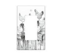 Couvercle d'interrupteur à bascule simple pour salle de bain, ferme, clôture en bois rustique, herbe d'automne en plastique noir, taille standard, décoration pour maison, salon, chambre à coucher