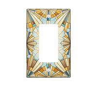 Couvercle d'interrupteur à bascule unique, art vintage géométrique rayonnant N/A en plastique doré, taille standard, plaques murales décoratives pour chambre à coucher, salle de bain, cuisine, entrée