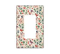 Couvercle d'interrupteur à bascule unique en forme de chien, motif nature, papillon, cœur, printemps, plastique, taille standard, accents muraux pour salon, chambre à coucher, décoration de bureau