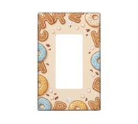 Couvercle d'interrupteur à bascule unique en forme de donut - Biscuits fantaisistes - Guimauve - Sans plastique beige - Taille standard - Pour maison, salon, chambre à coucher, salle de bain