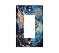 Couvercle d'interrupteur à bascule unique en forme de dragon - Feux d'artifice fantaisistes - Montagnes - Jour de l'indépendance - En plastique bleu - Taille standard - Plaques murales décoratives