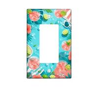 Couvercle d'interrupteur à bascule unique en plastique turquoise tropical, vert citron vif, turquoise, taille standard, accents muraux pour chambre à coucher, salle de bain, cuisine, entrée