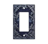 Couvercle d'interrupteur à bascule unique, motif vagues côtières, phare, été, bleu marine, taille standard, accents muraux pour salon, chambre à coucher, décoration de bureau