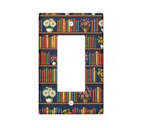 Couvercle d'interrupteur à bascule unique pour étagère - Vases à fleurs rustiques traditionnelles en plastique bleu automne - Plaques murales décoratives de taille standard pour nouvel appartement