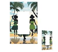 Couvercle d'interrupteur avec cinq silhouettes de danse hawaïenne - Plaque murale décorative pour prise électrique - Plaque frontale pour salle de bain et cuisine - 12,7 x 7,6 cm