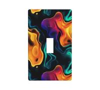Couvercle d'interrupteur coloré abstrait liquide décoratif à bascule unique 1 gang plaque murale pour cuisine, ferme, chambre à coucher, salle de bain art décoration