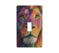 Couvercle d'interrupteur décoratif à bascule unique pour cuisine, ferme, chambre à coucher, salle de bain Motif lion coloré