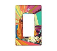 Couvercle d'interrupteur décoratif amusant en forme de chien basset à bascule simple, couverture murale pop art chien, taille standard, plaque frontale électrique pour chambre à coucher, salon