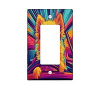 Couvercle d'interrupteur décoratif amusant en forme de chien de Poméranie à bascule simple - Plaque murale pop art chien de Poméranie - Plaque murale électrique pour chambre à coucher, salon