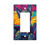 Couvercle d'interrupteur décoratif amusant en forme de chien terrier écossais 1 gang à bascule simple, plaque murale pop art chien, plaque murale électrique, pour chambre à coucher, salon