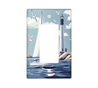 Couvercle d'interrupteur décoratif amusant pour voilier 1 gang à bascule unique, plaque murale de bateau phare, plaque murale pour décoration de chambre à coucher, salon
